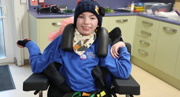 Boy wearing a woolly hat