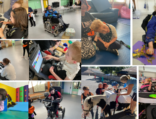 A collection of pictures of young people enjoying school activities