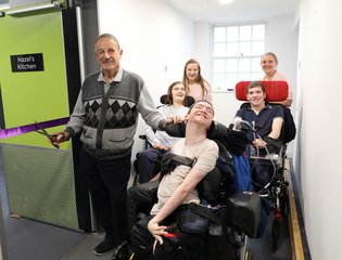 Group of People opening Hazels accessible Kitchen Space.