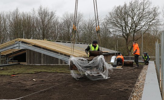 Man working on the roof.