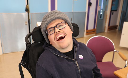 Boy wearing a woolly hat