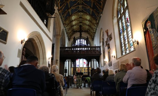 Chapel view with audience.