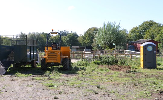 Farm with tractor on ready to start building work