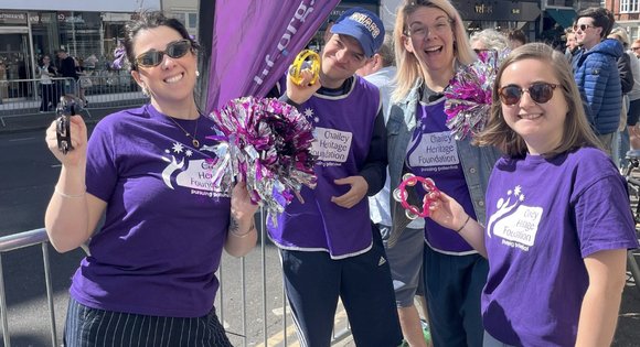 Women fundraising at Brighton Marathon.