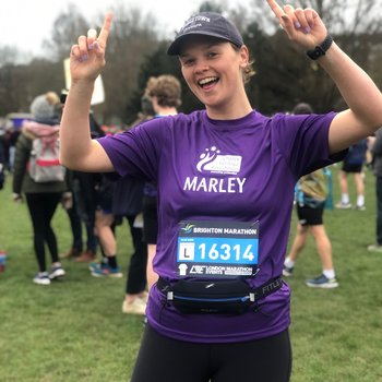 Girl in Chailey fundraising top.